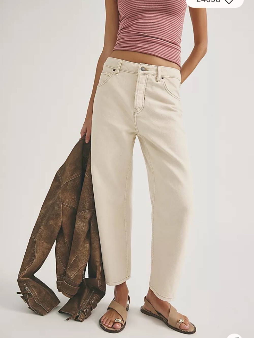 Free People Deep Trance Jeans in Cream - Picture 2 of 7